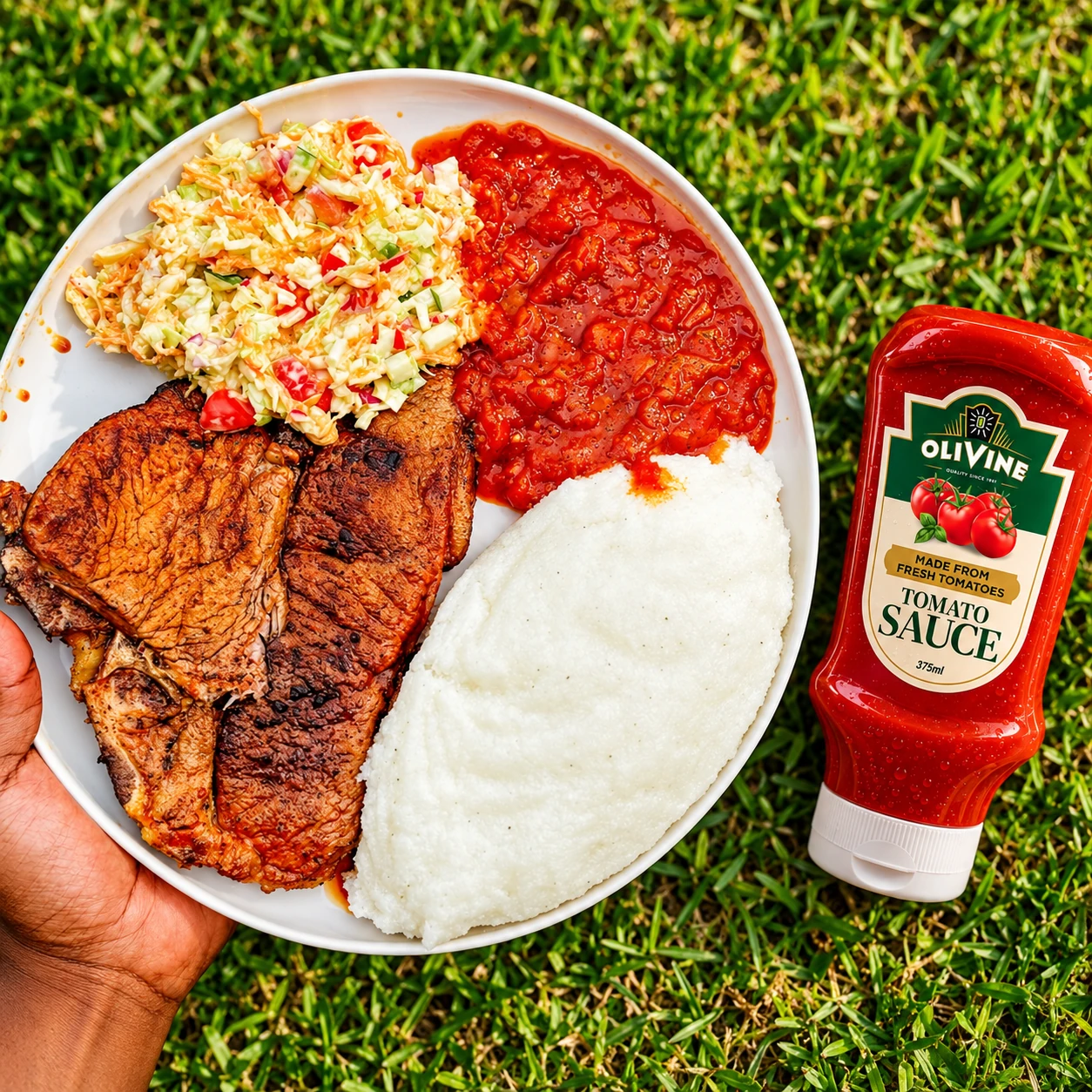 Tomato relish & sadza